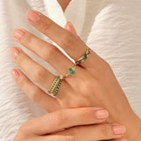 Emerald Marquise Band Ring in Gold