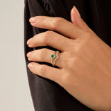 Emerald Solitare Ring in Gold