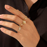 Enchanted Rose Flower Ring in 14k Solid Yellow Gold