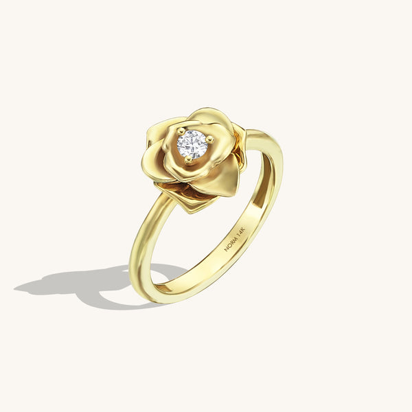 Enchanted Disney Belle Rose Ring in 14k Solid Gold