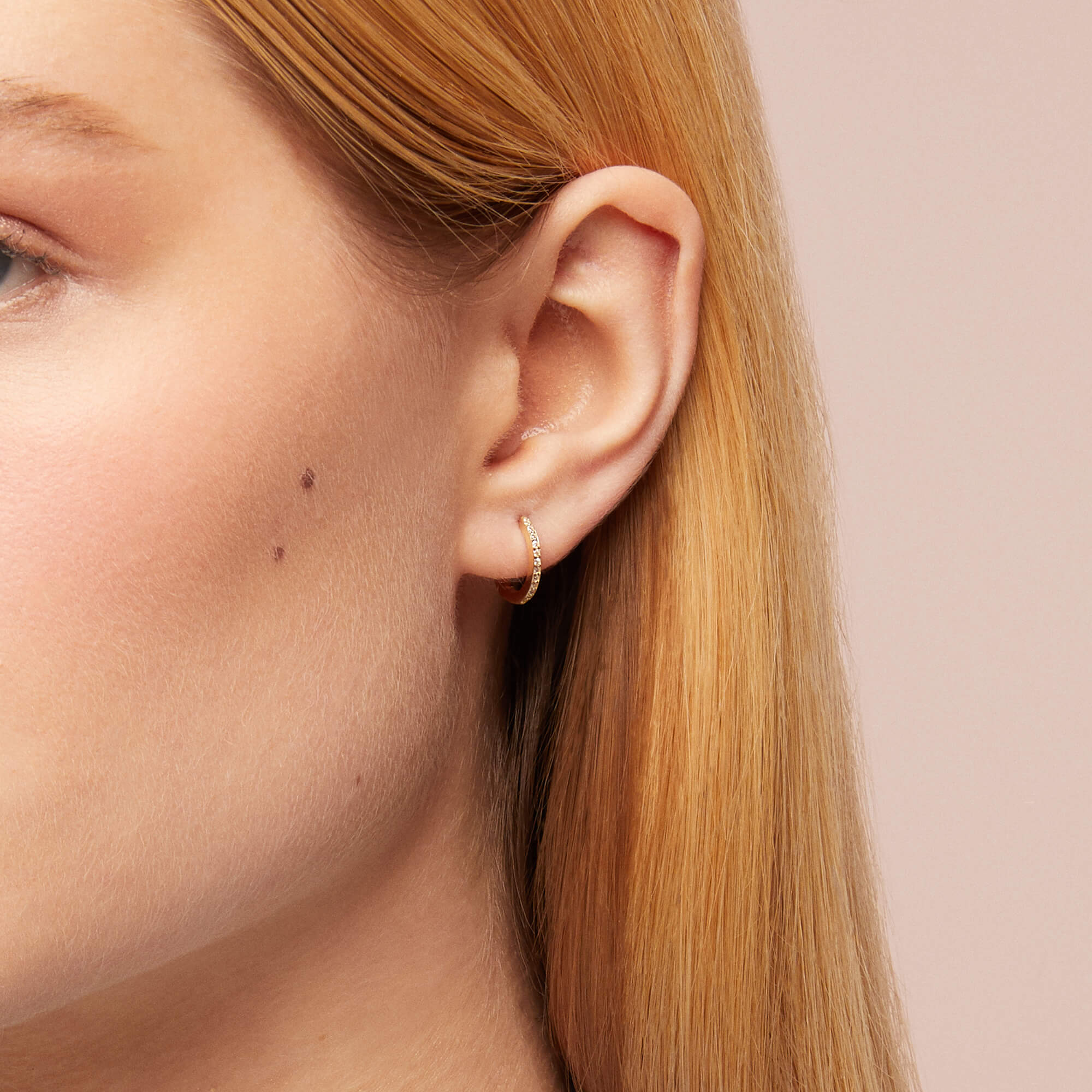 Women's 14k Solid Gold Eternity Hoop Earrings