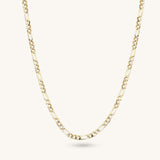 Women's 14k Solid Yellow Gold Figaro Chain Necklace 