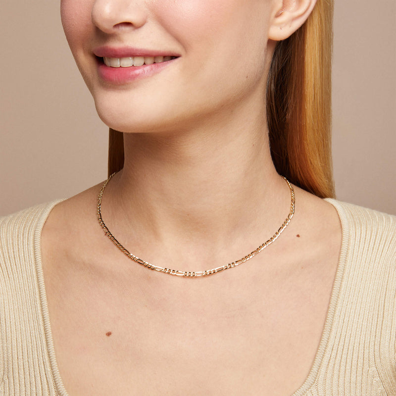 Men's 18K Gold IP Figaro Chain Necklace 001-835-2000737 | Lee Ann's Fine  Jewelry | Russellville, AR