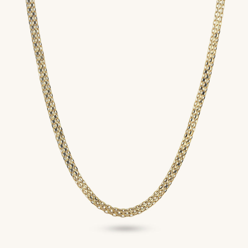 Yellow Gold Solid Flat Mariner Chain Necklace | 5.6mm | REEDS Jewelers