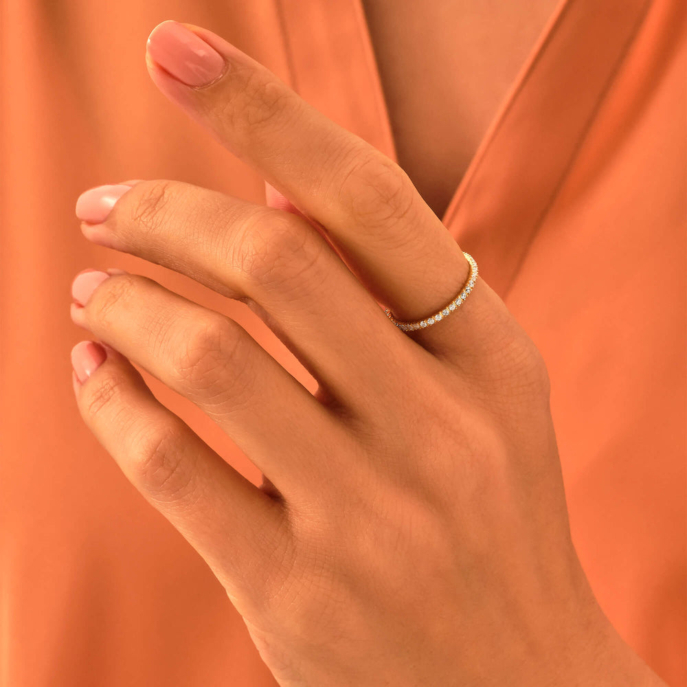 0.20ct Full Eternity Wedding Band Ring in 14k Real Gold