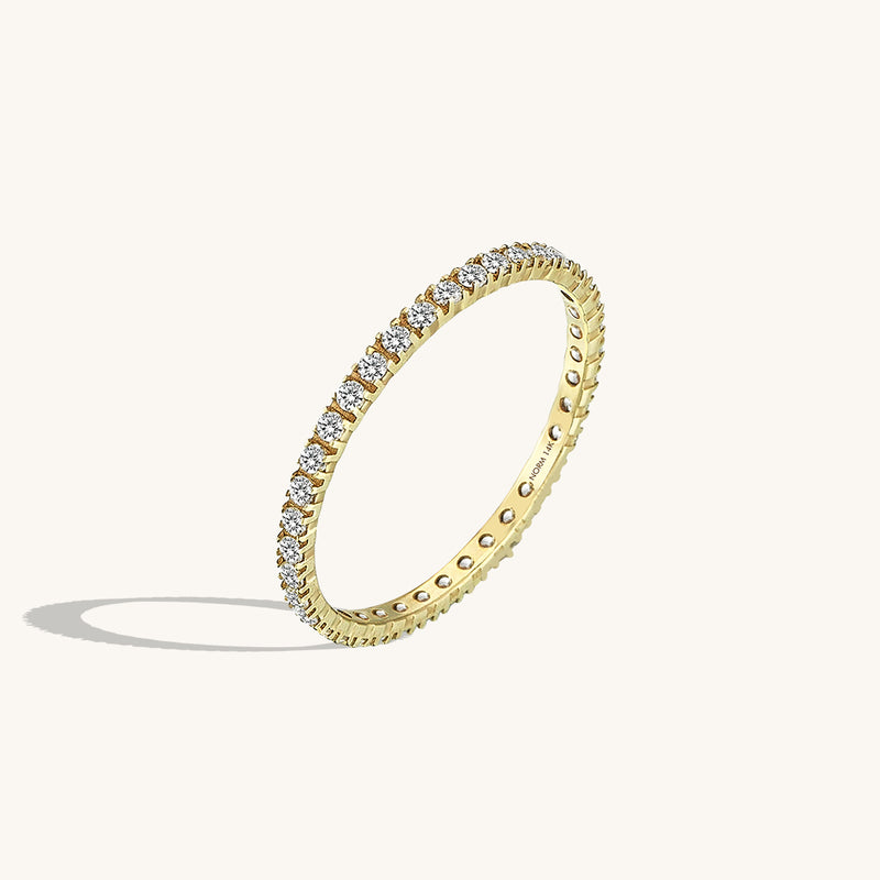 Women's Full Eternity Wedding Band Ring in 14k Solid Gold