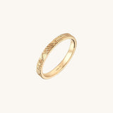 14k Gold Geometric Band Ring for Women