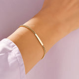 14k Real Gold Personalized ID Bracelet for Women