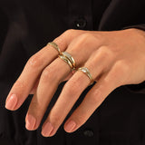 Women's Diamond Star Signet Ring in 14k Real Gold