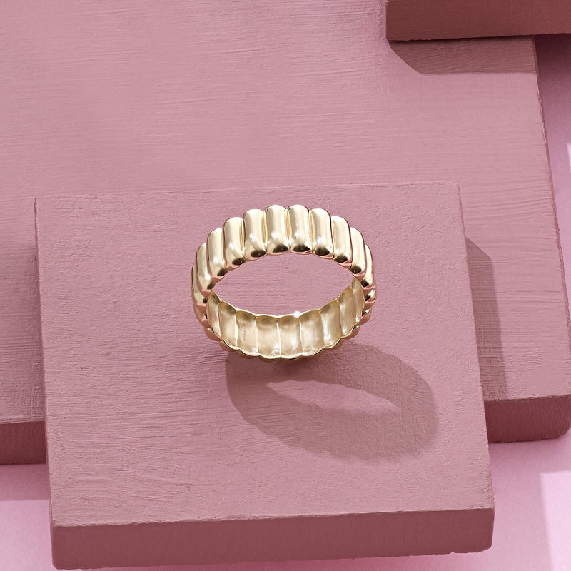 Iconic Dome Statement Ring in 14k Real Gold