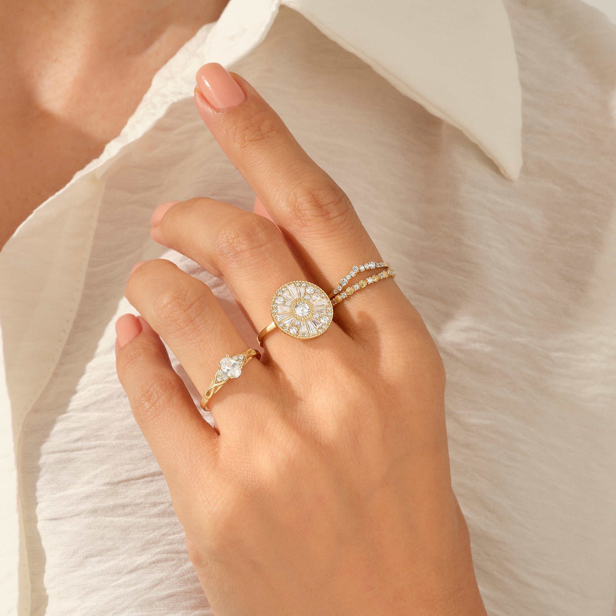 Infinity Engagement Ring in 14k Solid Yellow Gold