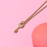 14k Solid Gold Key Pendant Necklace for Women