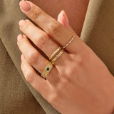 14k Solid Yellow Gold Leaf Engraved Stackable Band Ring