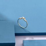 Leaf Stacking Ring in 14k Real Yellow Gold