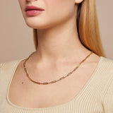 Open Link Chain Necklace in 14k Real Yellow Gold