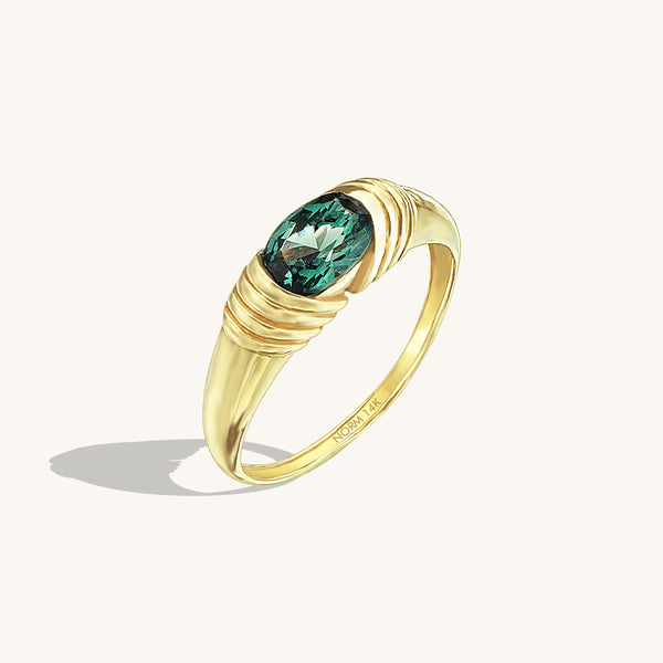 Majestic Alexandrite Statement Ring in 14k Real Gold