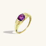 Majestic Amethyst Statement Ring in 14k Real Gold