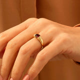 Women's Majestic Garnet Statement Ring in 14k Real Yellow Gold