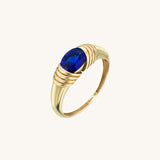 14 Solid Gold Majestic Sapphire Statement Ring for Women