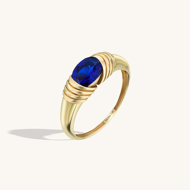 Majestic Sapphire Statement Ring in 14k Real Gold