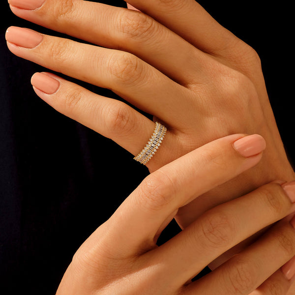 14k Gold Sparkle Wedding Engagement Ring for Women