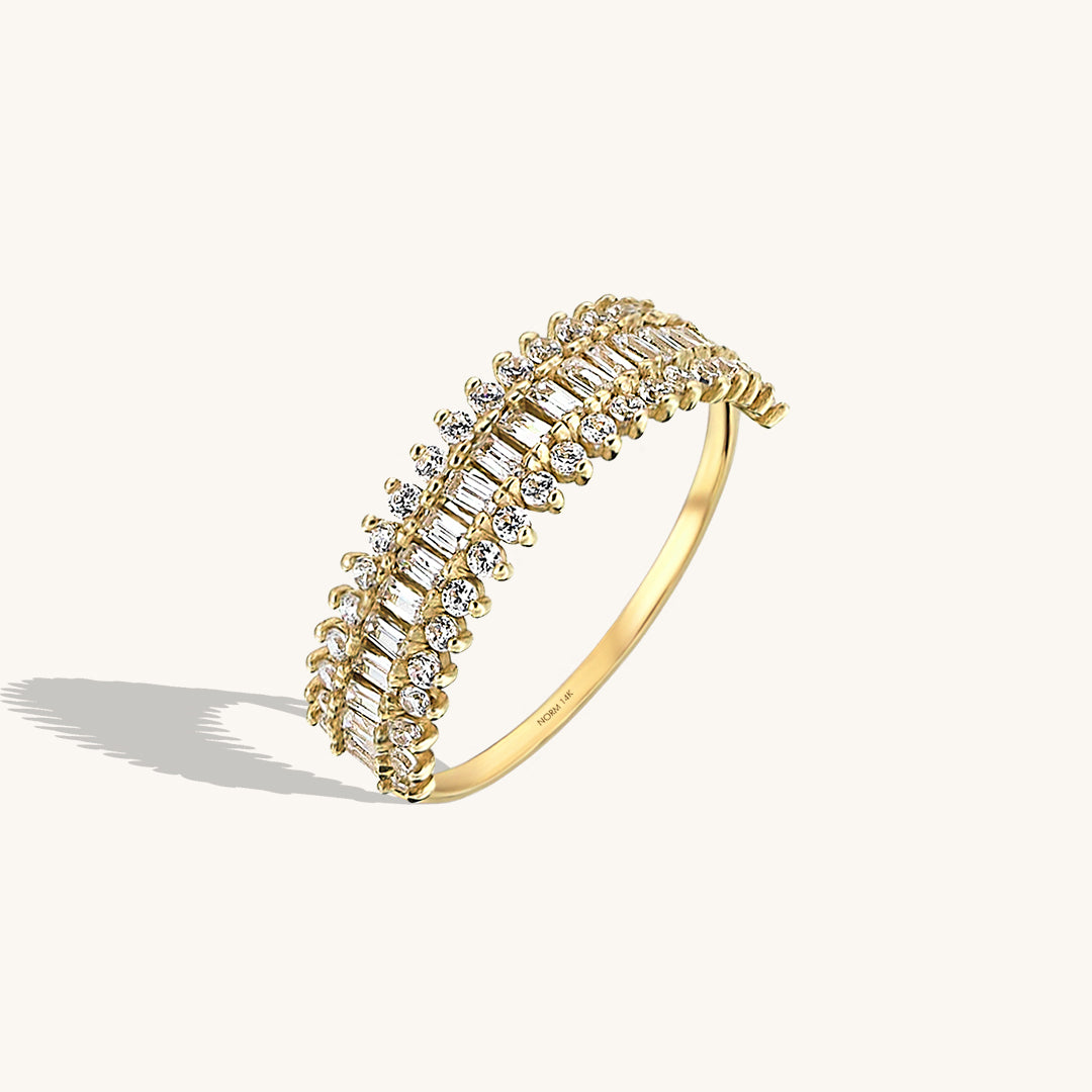 Women's Majestic Wedding Ring in 14k Real Yellow Gold