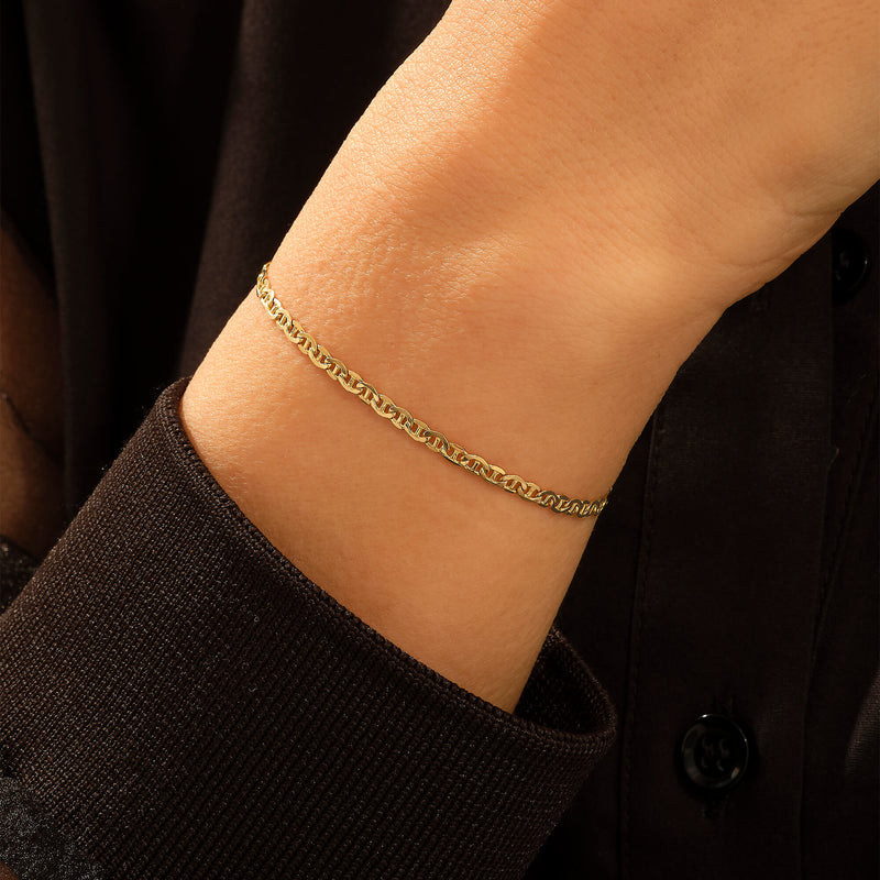 14k Gold Mariner Chain Bracelet for Women
