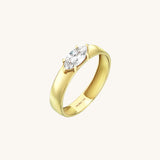 14k Gold Designer Marquise Bold Band Ring for Women