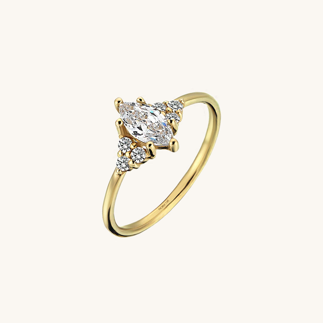 Modest Marquise Ring in 14k Real Yellow Gold