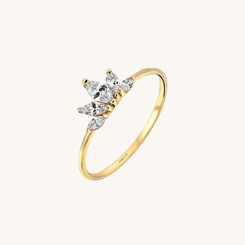 Minimalist Marquise Royal Ring in 14k Real Gold