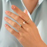 Marquise X Statement Ring in 14k Real Gold