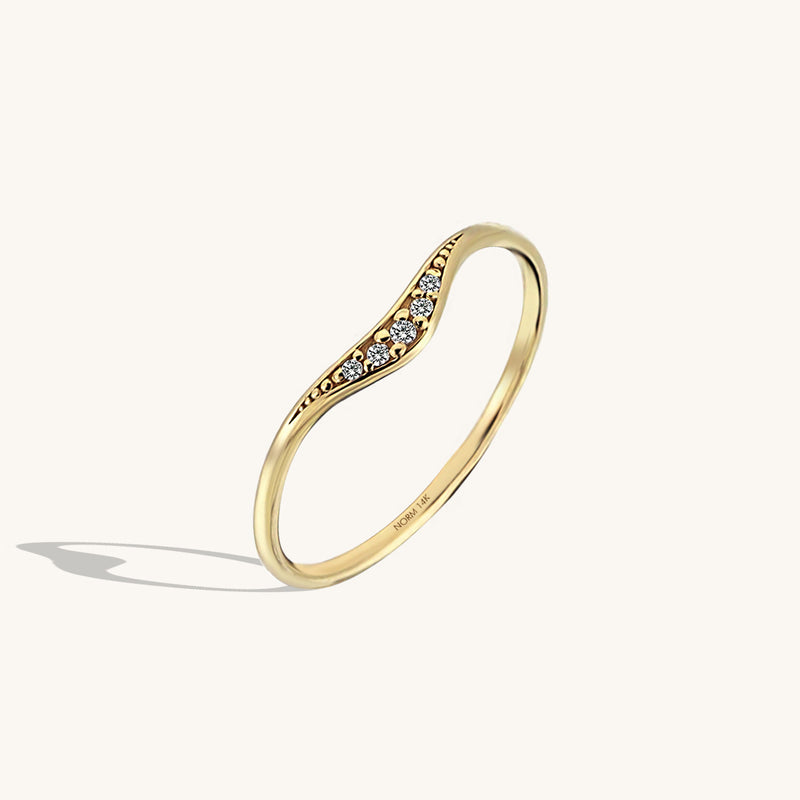 Women's Stackable Wedding ring in 14k Solid Gold