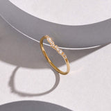 14k Yellow Gold Thin Diamond Stacking Ring