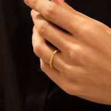 Women's Minimalist Infinity Band Ring in 14k Real Yellow Gold