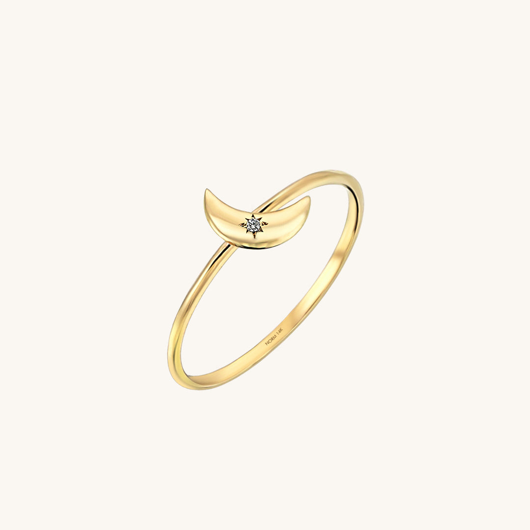 Stackable Moon Ring in 14k Gold
