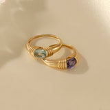 Women's 14k Solid Gold Majestic Statement Ring with Aquamarine