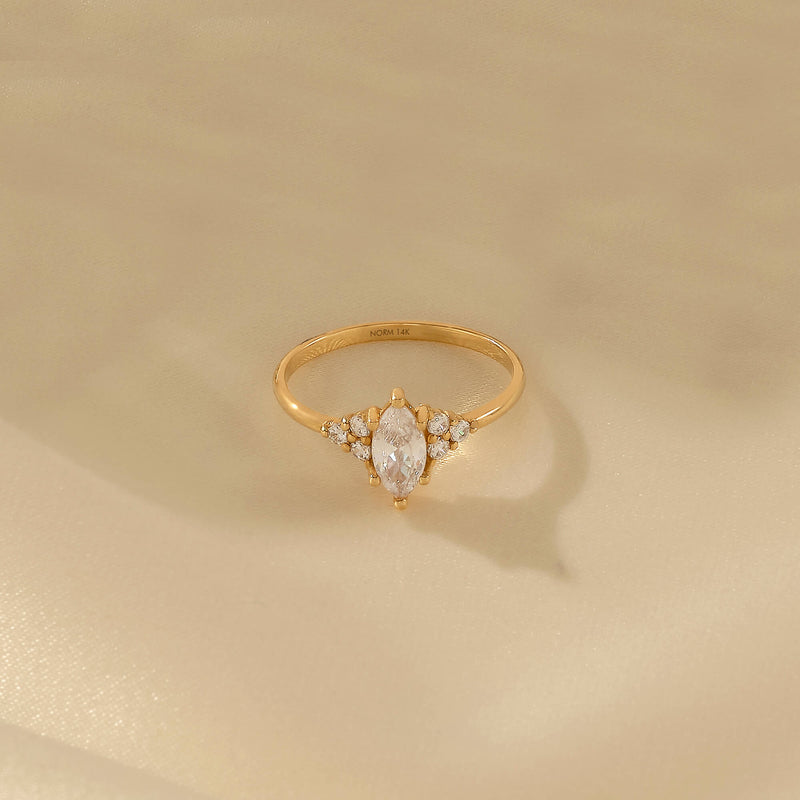 Dainty Marquise Ring in 14k Solid Gold