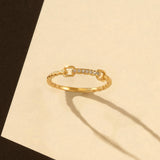 Women's Link Ring in 14k Real Yellow Gold