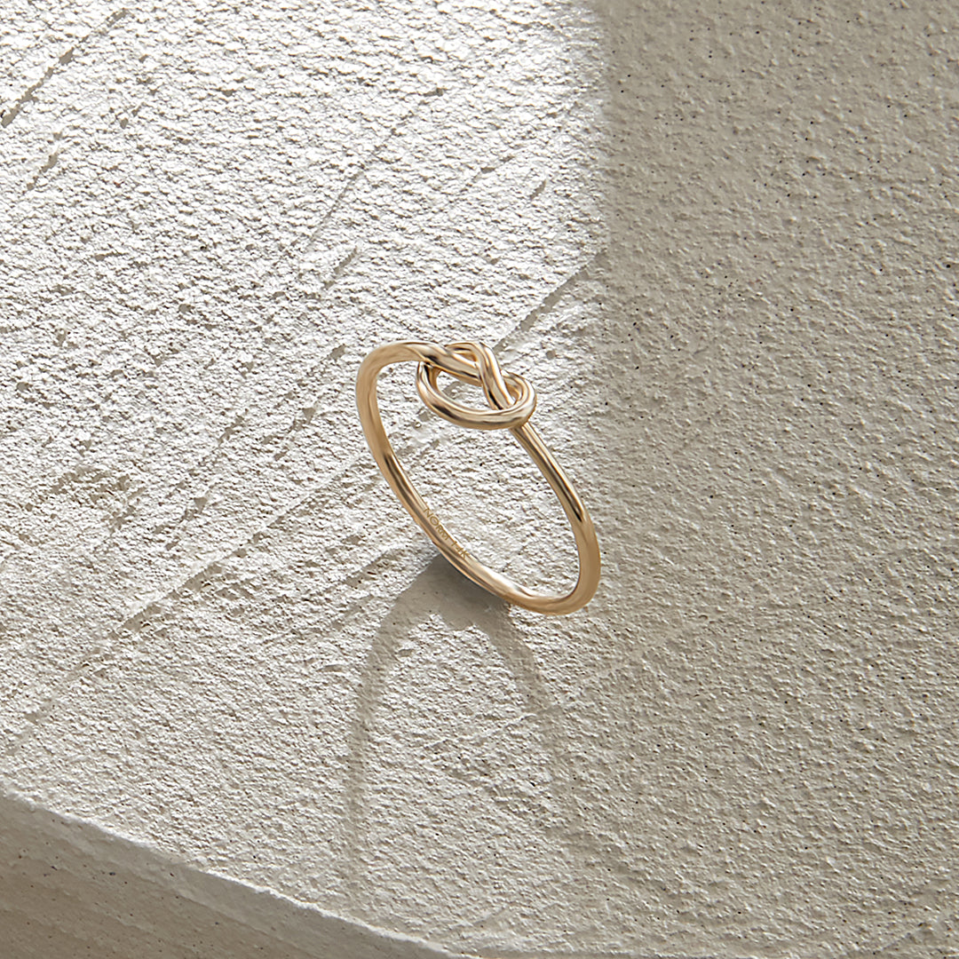 Thin Knot Ring in 14k Solid Gold
