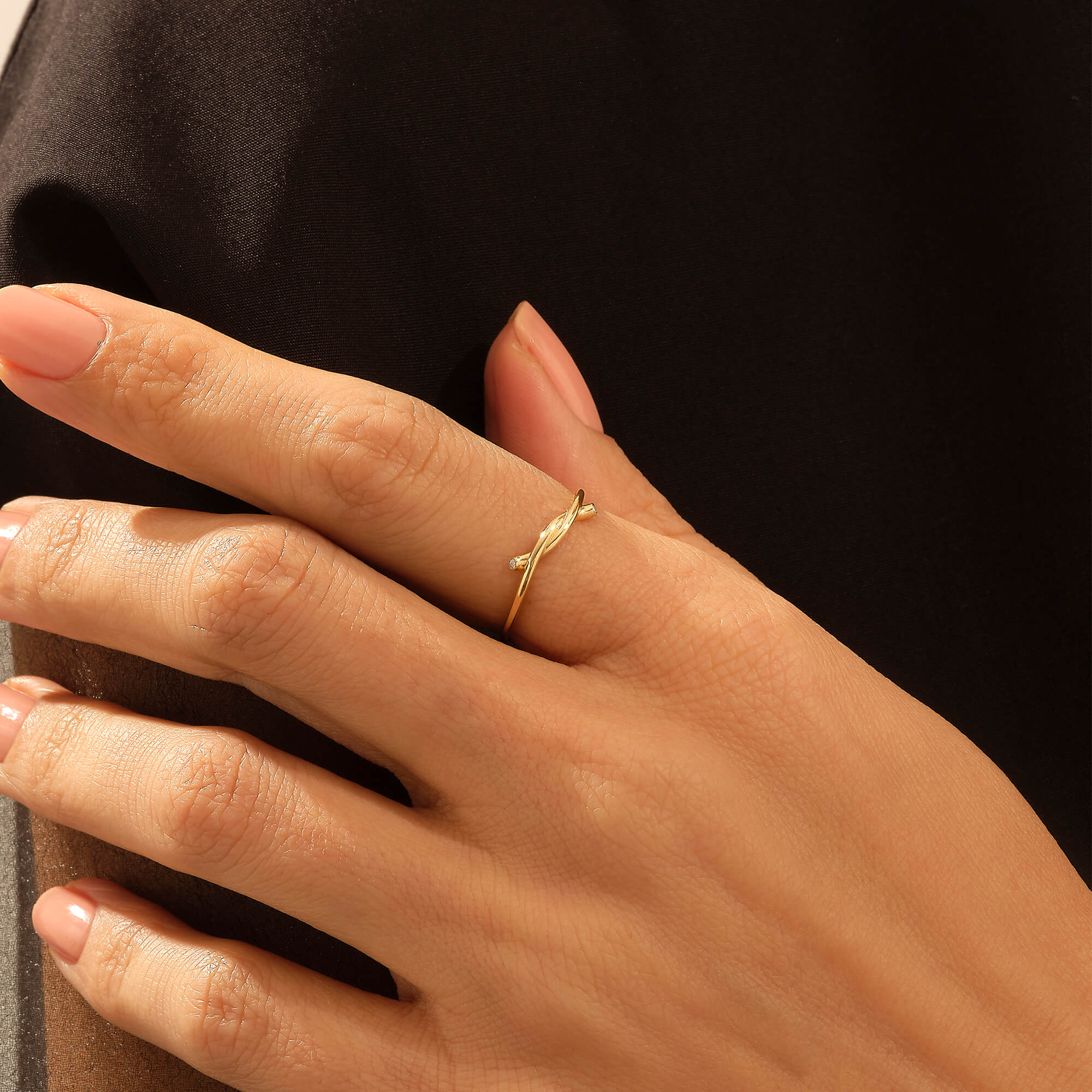 Thin Iconic Knot Ring in 14k Solid Gold