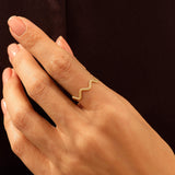 Twisted Collection Zigzag Ring in 14k Solid Yellow Gold