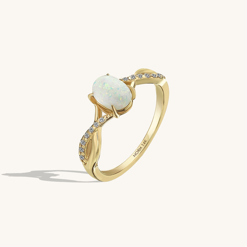 Women's Opal Engagement Ring in 14k Solid Gold