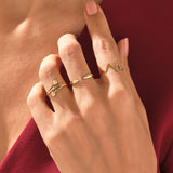 14k Solid Gold Open Claw Ring for Women