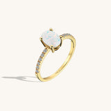 Oval Opal Ring in 14k Solid Gold