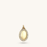 14k Real Yellow Gold Engravable Pendant for Women