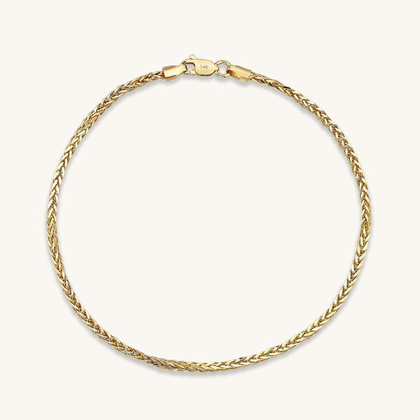 14k Yellow Gold Palma Chain Bracelet for Women