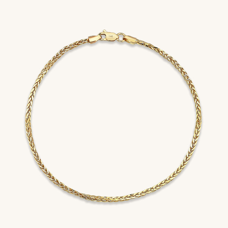 14k Yellow Gold Palma Chain Bracelet for Women