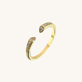 Women's Open Cuff Stackable Ring in 14k Real Gold