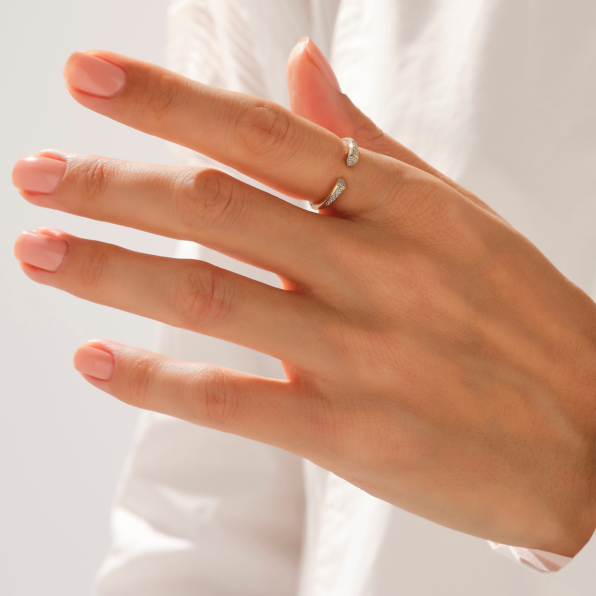 Women's Open Cuff Stackable Ring in 14k Gold