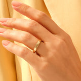 14k Yellow Gold Thick Wedding Band Ring for Women